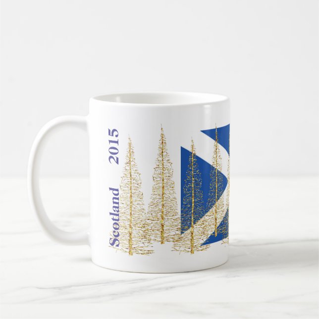 Tasse d'arbres de Noël d'or de drapeau de l'Ecosse (Gauche)