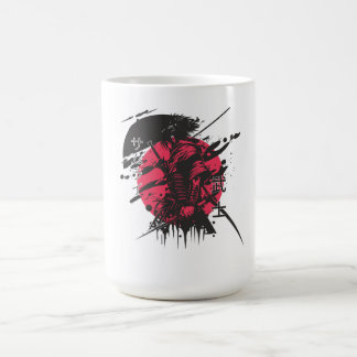 Tasse d'art à l'encre de samouraï
