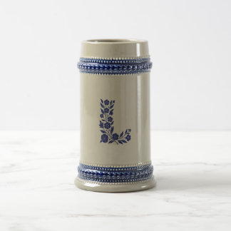 Tasse d'art à monogramme L en lettre florale bleue