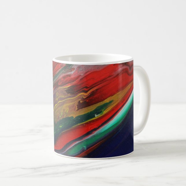 Tasse d'art abstrait colorée (Devant droit)