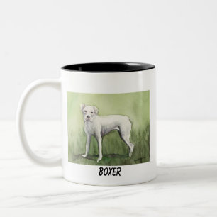 Tasse d'art de chien "de boxeur blanc"