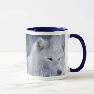 Tasse d'art de loup blanc