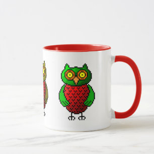 Tasse d'art de pixel de hibou