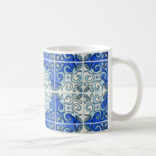 Tasse d'art de tuile - bleu