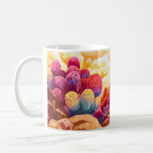 Tasse d'art du lever de soleil désert cactus color