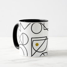 Tasse d'art en ligne géométrique abstrait minimali