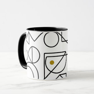 Tasse d'art en ligne géométrique abstrait minimali