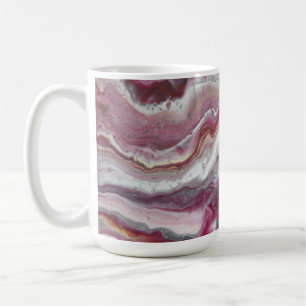 Tasse d'art fluide abstrait - Marbre rose magenta