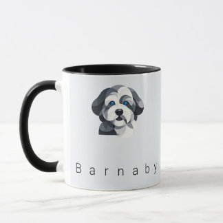 Tasse d'art moderne Aussiedoodle - Géométrique ble
