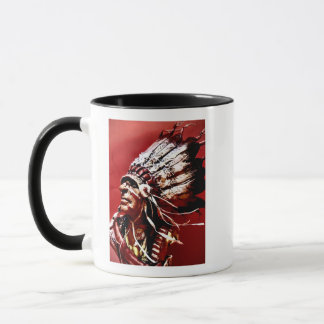 Tasse d'art original "Chef Nez-Percé" autochtone