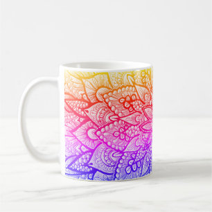 Tasse d'art originale à motif mandala multicolore