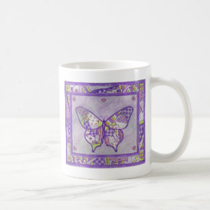 Tasse d'art populaire avec papillon de quilt
