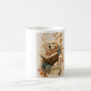 Tasse d'automne pour chien lisant