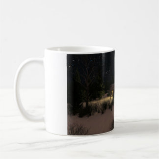 Tasse de 11 oz avec image "Cabine d'hiver"