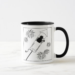 Tasse de bande dessinée de feux d'artifice de