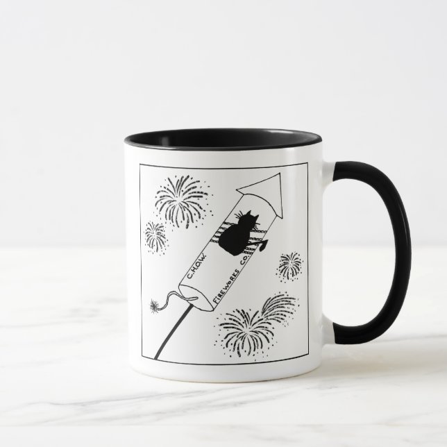 Tasse de bande dessinée de feux d'artifice de (Droite)