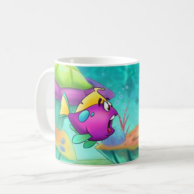 Tasse de bande dessinée de FriendFish (Devant gauche)