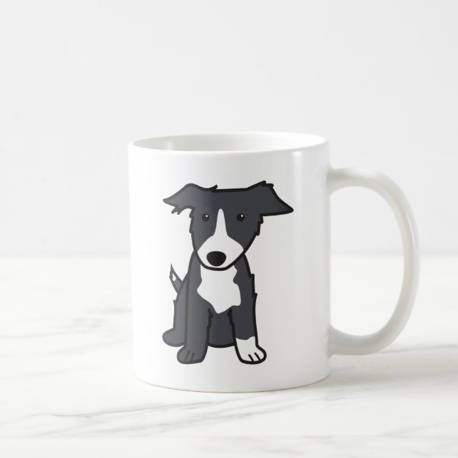 Tasse de bande dessinée de race de chien de border (Droite)