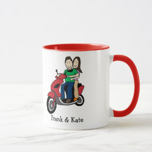 Tasse de bande dessinée personnalisée par couple