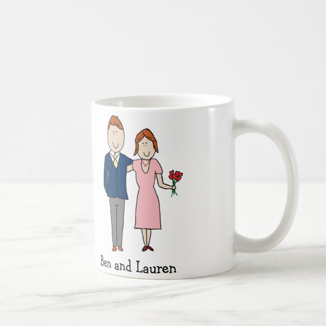 Tasse de bande dessinée personnalisée par couples (Droite)