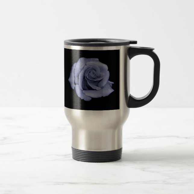 Tasse de banlieusard de voyage de rose de bleu (Droit)