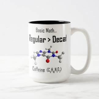 Tasse de base de caféine de maths
