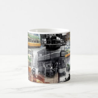 Tasse de base de coffe avec des images des trams