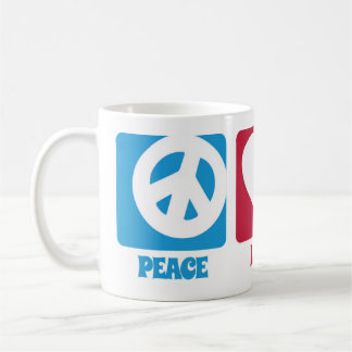 Tasse de bibliothèques d'amour de paix