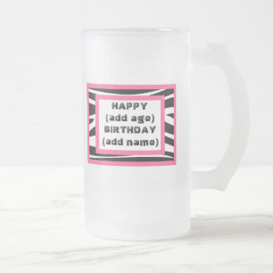 Tasse de bière de joyeux anniversaire d'impressio