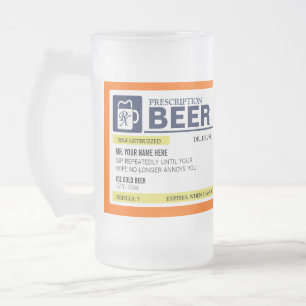 Tasse de bière drôle de prescription