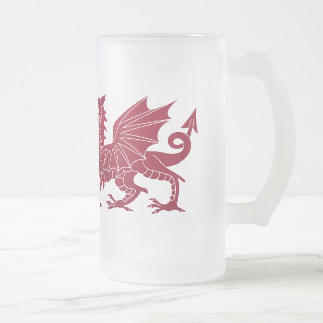Tasse de bière en verre de dragon médiéval rouge (Droit)