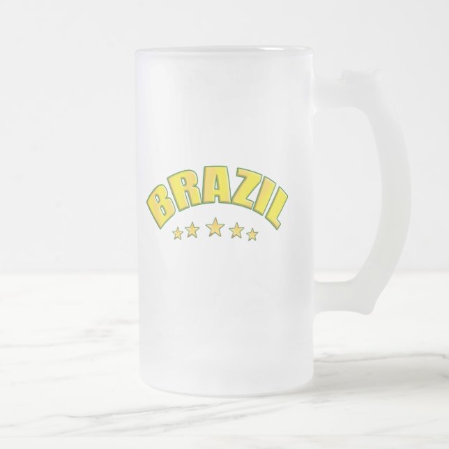 Tasse de bière en verre givré du Brésil (Droit)