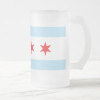 Tasse de bière givrée par drapeau de Chicago