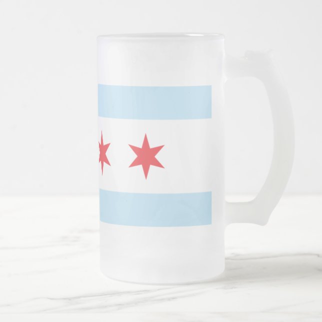 Tasse de bière givrée par drapeau de Chicago (Droit)