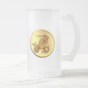 Tasse de bière givrée par zodiaque de Capricorne