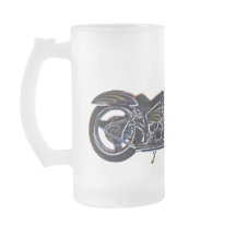 Tasse de bière V-jumelle au néon de moto
