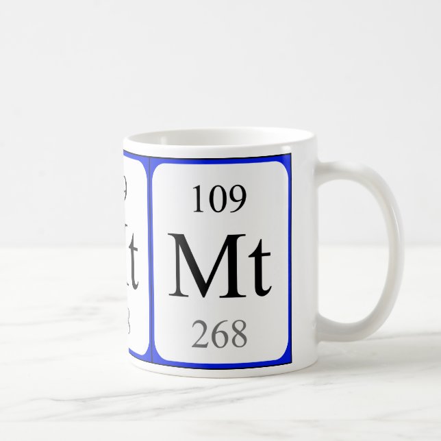 Tasse de blanc de l'élément 109 - Meitnerium (Droite)