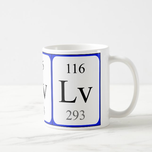 Tasse de blanc de l'élément 116 - Livermorium (Droite)