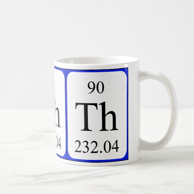 Tasse de blanc de l'élément 90 - thorium (Droite)