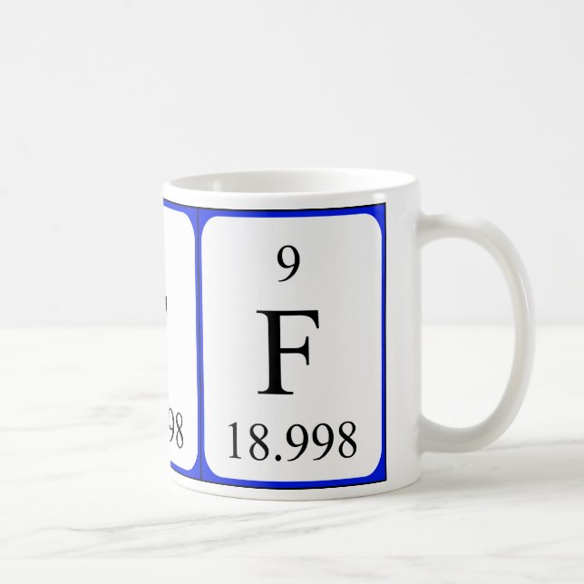 Tasse de blanc de l'élément 9 - fluor (Droite)