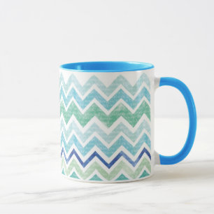 Tasse de bleu de Chevron