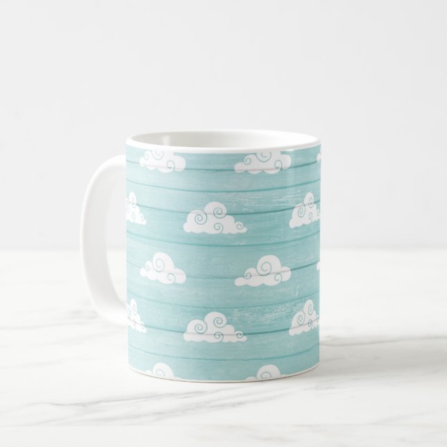 Tasse de bleu de ciel de nuage (Devant gauche)