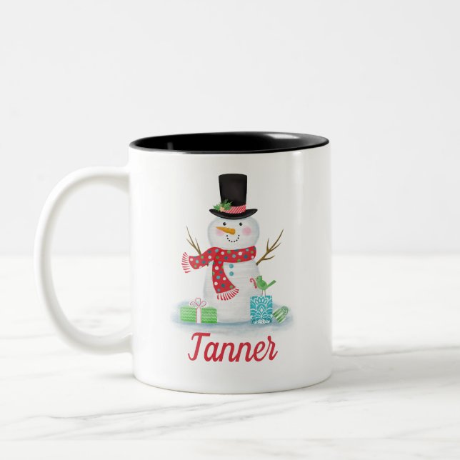 Tasse de bonhomme de neige de vacances d'hiver (Gauche)