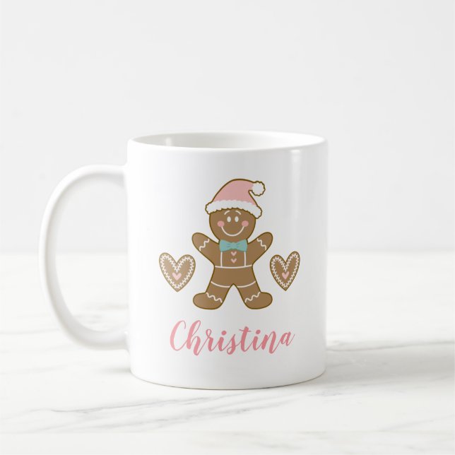 Tasse de bonhomme en pain d'épice de Noël (Gauche)