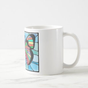 Tasse de Butterly de verre coloré