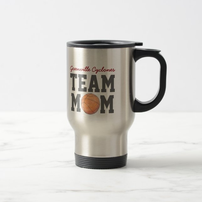 Tasse de cadeau de maman d'équipe de basket (Droit)