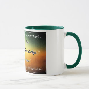 Tasse de café 11oz verte de "cinq f"