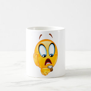 Tasse de café à l'emoji stressé