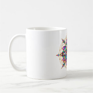 Tasse de café à l'œil de mandala kaléidoscope
