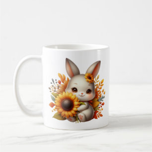 Tasse de café à monogramme de lapin saisonnier d'a